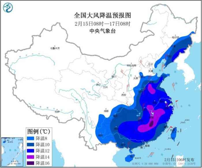 黄淮至长江中下游将现雨转雪 寒潮继续影响大部地区